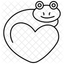 Frog Love Animal Line Style Icon Symbol