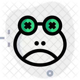 Frog Sad Death Emoji Icon