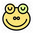 Frog Smiling Closed Eyes Icon