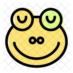 Frog Smiling Closed Eyes Emoji Icon