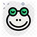 Frog Smiling Closed Eyes Icon