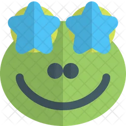 Frog Star Struck Emoji Icon