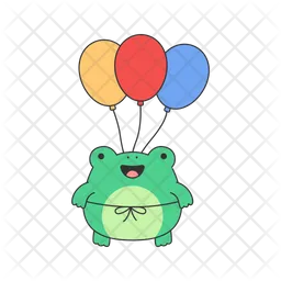 Frog with balloons  Icon