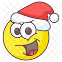 Frohlicher Weihnachtsmann Emoji Frohlicher Gesichtsausdruck Emotag Symbol