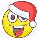 Frohlicher Weihnachtsmann Emoji Frohlicher Gesichtsausdruck Emotag Symbol