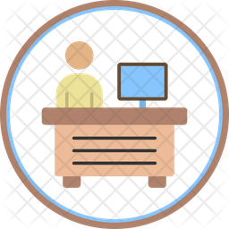 Front Desk Icon - Download in Rounded Style