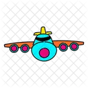 Vibrant Flying Front Plane Illustration Aircraft View Front Of The Plane Icon