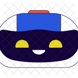 Front robotic head happy  Icon