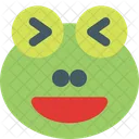 Frosch Grinsend Schielend Symbol