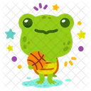 Frosch hält Ball  Symbol