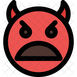 Frowning Open Mouth Devil Emoji Icon - Download in Colored Outline Style