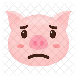 Frowning Pig Emoji Icon