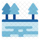 Frozen Lake Winter Snow Icon