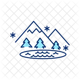 Frozen mountain lake  Icon