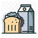 Fruhstuck Brot Milch Symbol