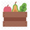 Fruit And Vegetable Box Grocery Icon