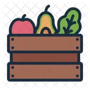Fruit And Vegetable Box Grocery Icon