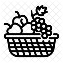 Fruit Basket Fresh Fruit Grapes Icon