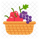 Fruit Basket Fresh Fruit Grapes Icon