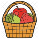 과일바구니 과일통 건강식품 아이콘