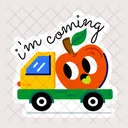 Im Coming Fruit Delivery Flatbed Truck Icon