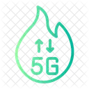 5 G Fuego Llama Icono