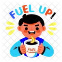 Fuel Up Drinking Hot Tea Icon