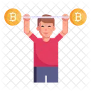 Bitcoin Fuerza Criptografica Blockchain Icono