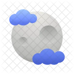 Full Moon and Clouds  Icon