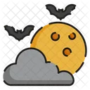 Moon Bat Clouds Icon