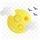 Full Moon Lunar Night Sky Icon
