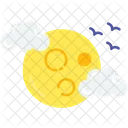 Full Moon Lunar Night Sky Icon