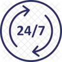 Full Service Twenty Four Hours Customer Service Icon