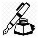 Fullfederhalter Tintenfass Symbol Schreibwerkzeug Symbol