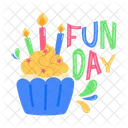 Birthday Cupcake Birthday Muffin Fun Day 아이콘