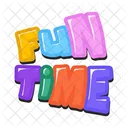 Fun Time Letters Typography Icon