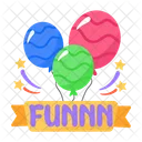Party Fun Fun Word Party Balloons Icon