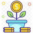 Fundraising Dollar Plant Money Growth Icon