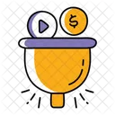Funil De Marketing Funil De Vendas Filtragem De Dados Ícone