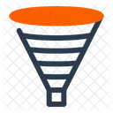 Funnel Chart Progression Stages Icon