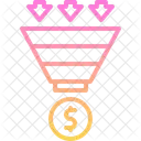 Funnel Conversion Coin Icon