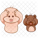 Funny Child And Teddy  Icon