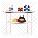 Furniture side table with snacks drink  アイコン