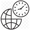 Fuseau Horaire Horloge Mondiale Heure Terrestre Icône