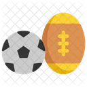 Fußball und Rugbyball  Symbol