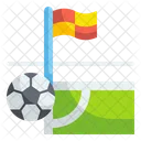 Fussballfeldecke Flaggenecke Dreieckig Symbol