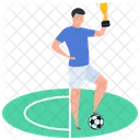 Sport Outdoor Spiel Fussballspieler Symbol