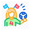 Frau Fussball Cheerleader Symbol