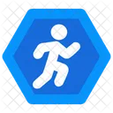 Fussgangerschild Strassenschild Burgersteig Symbol