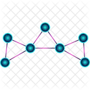Futuristic network with neon glowing points  Icon
